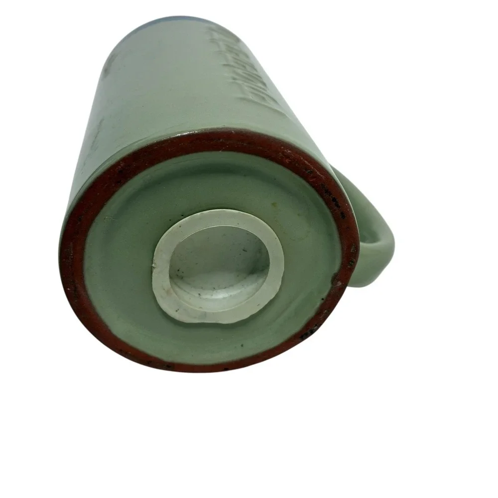 Vintage Style Ceramic Cheese Shaker Green Blue Embossed Stoneware Farmhouse‎